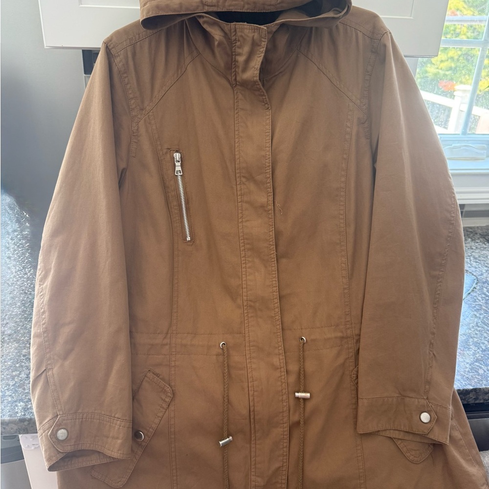 Miss London Brown Utility Jacket with Hood